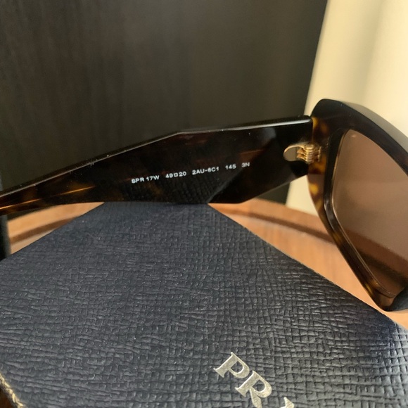 Prada Symbole Rectangular Women’s Sunglasses SPR17WS Tortoise/Brown - Picture 4 of 6